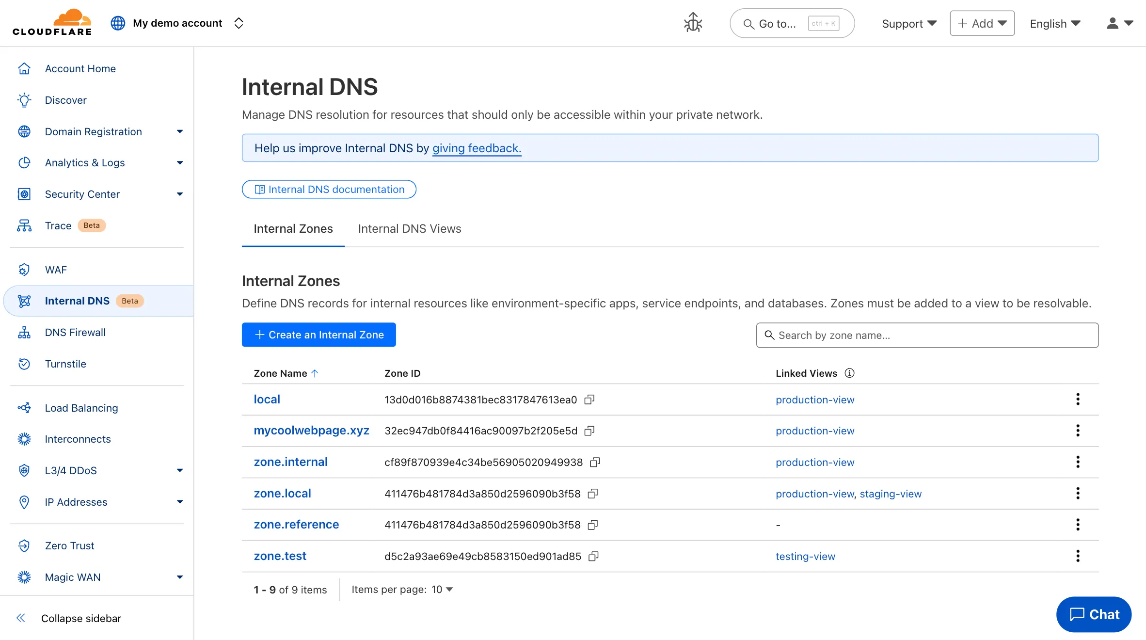 Internal DNS UI